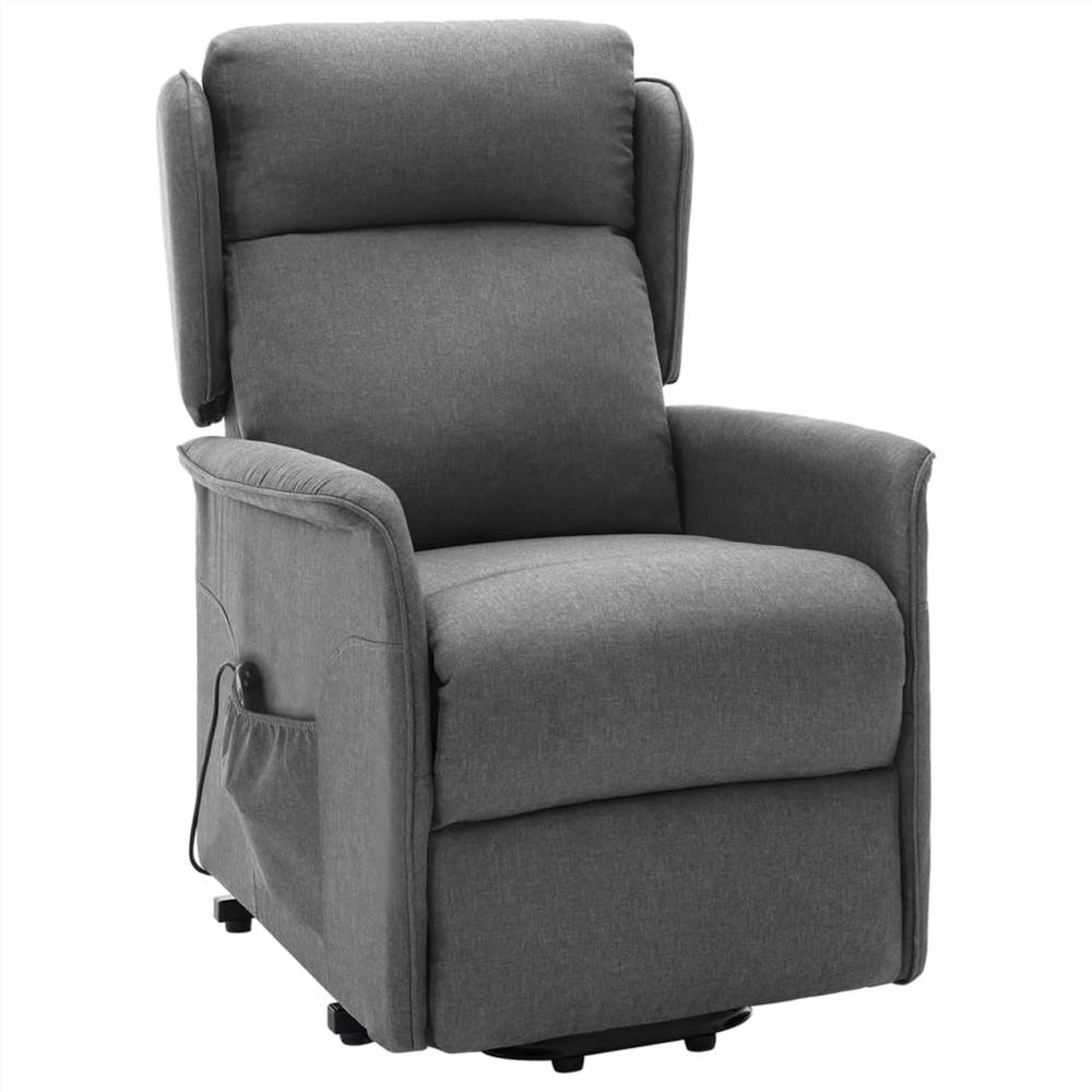 Stand-up Reclining Chair Light Grey Fabric