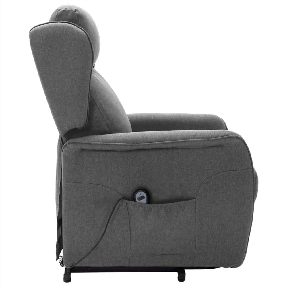 Stand-up Reclining Chair Light Grey Fabric