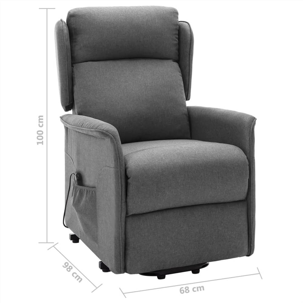Stand-up Reclining Chair Light Grey Fabric