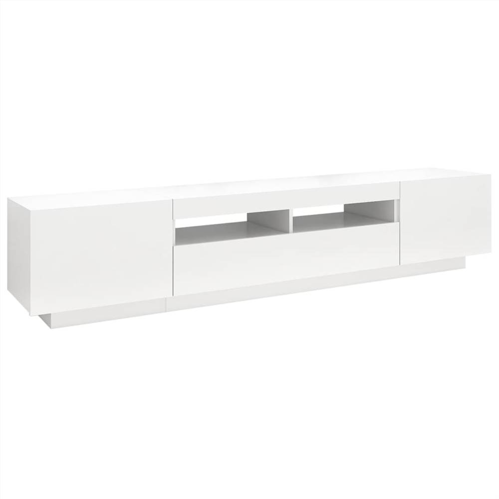 TV Cabinet With LED Lights White 200x35x40 Cm 18 TV Cabinet with LED Lights White 200x35x40 cm