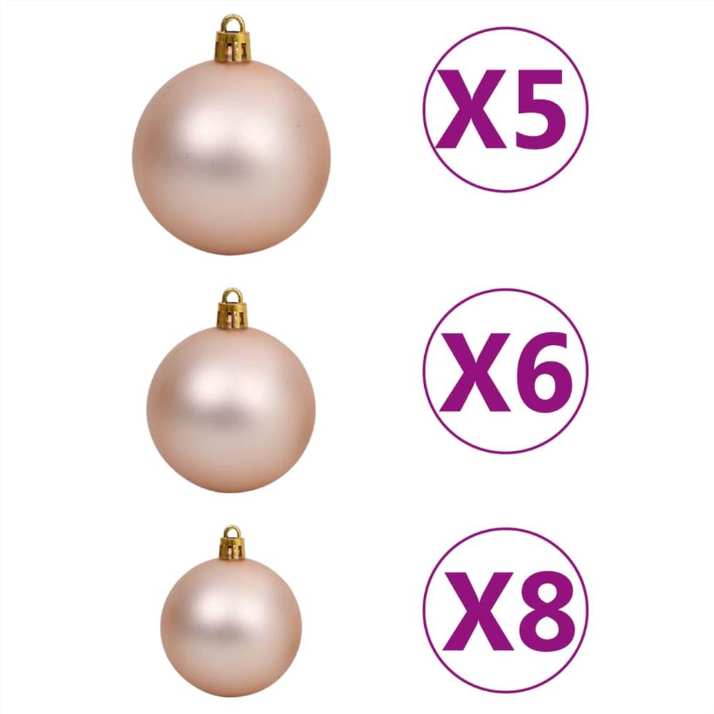 Upside-down Artificial Christmas Tree with LEDs&Ball Set 120 cm