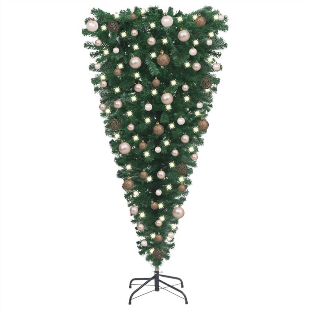 

Upside-down Artificial Christmas Tree with LEDs&Ball Set 150 cm