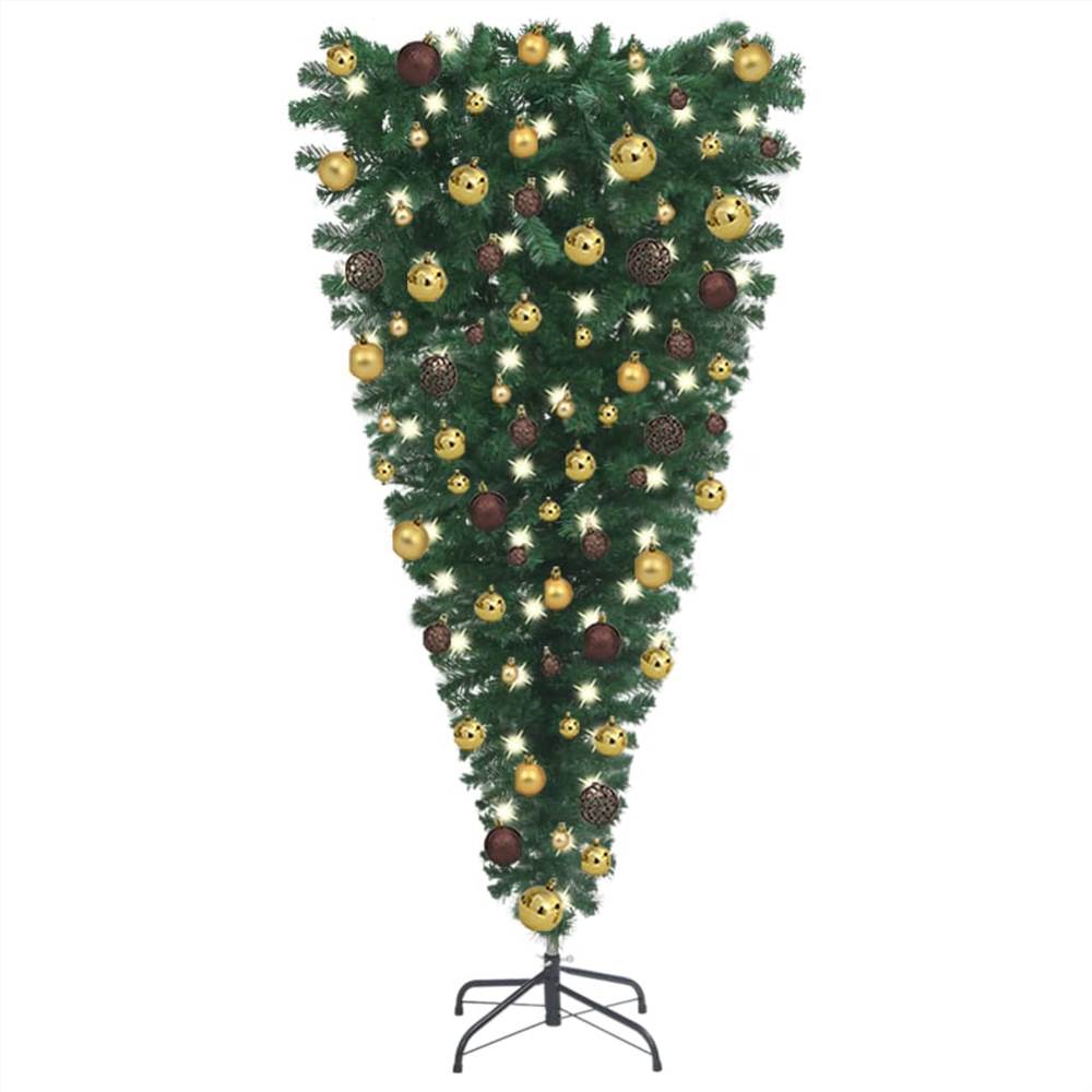 

Upside-down Artificial Christmas Tree with LEDs&Ball Set 150 cm