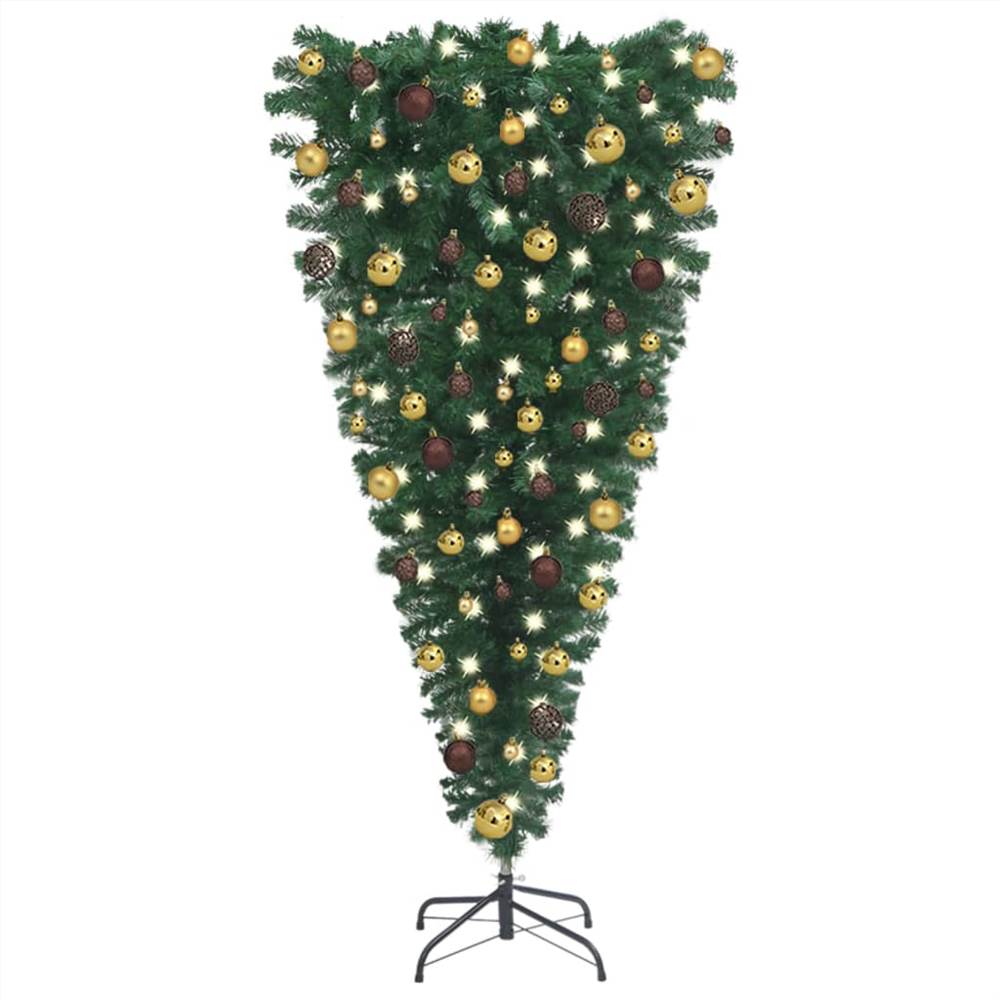 

Upside-down Artificial Christmas Tree with LEDs&Ball Set 180 cm