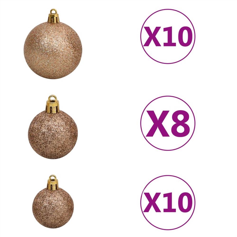Upside-down Artificial Christmas Tree with LEDs&Ball Set 240 cm