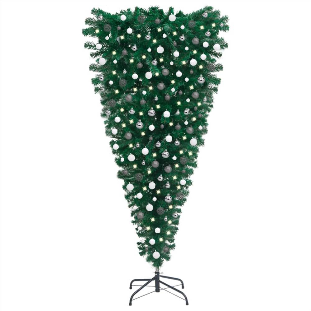 Upside-down Artificial Christmas Tree with LEDs&Ball Set 240 cm