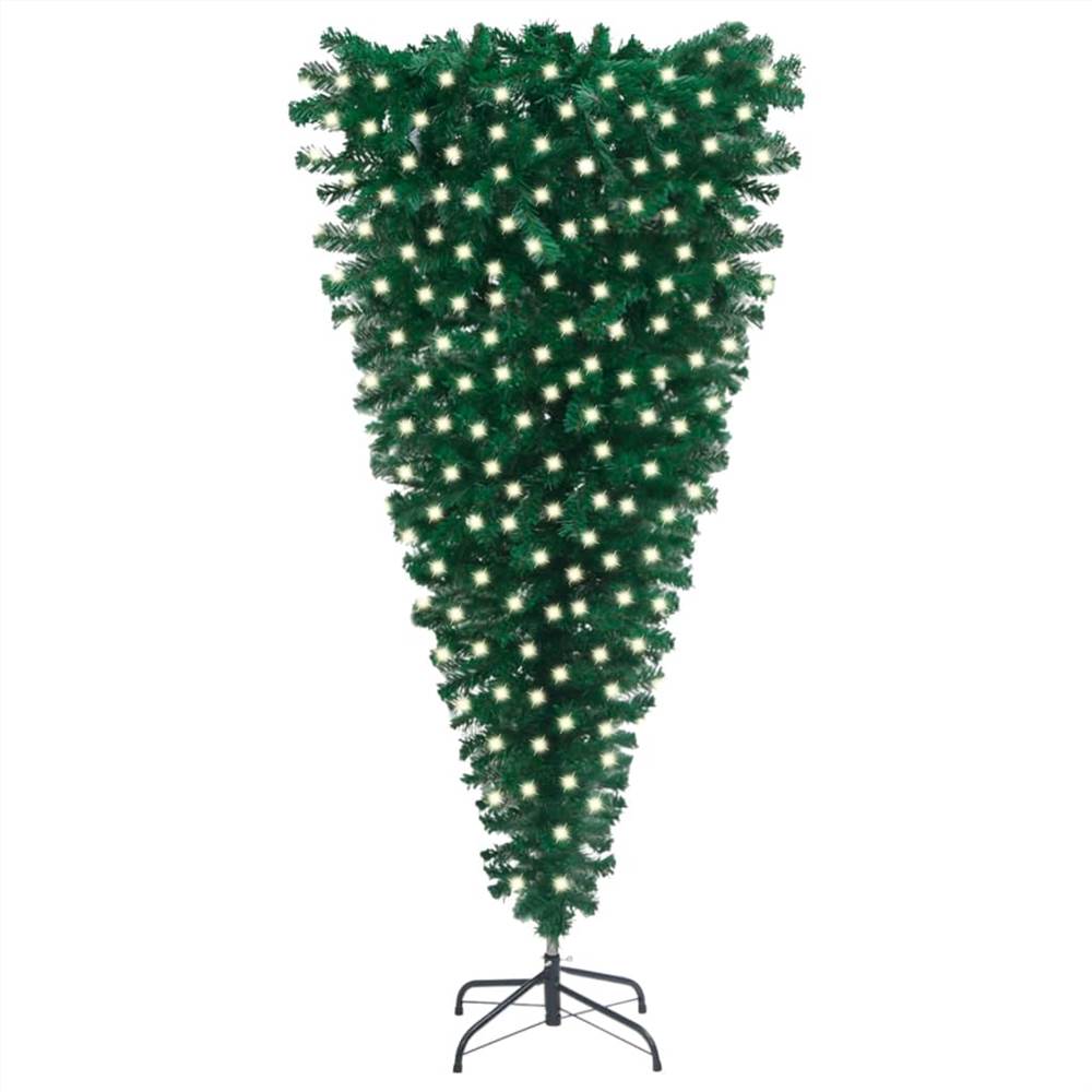 

Upside-down Artificial Christmas Tree with LEDs Green 210 cm