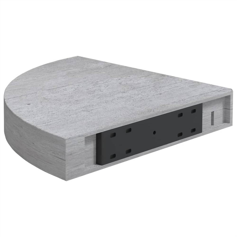 Wall Corner Shelves 4 pcs Concrete Grey 35x35x3.8 cm MDF