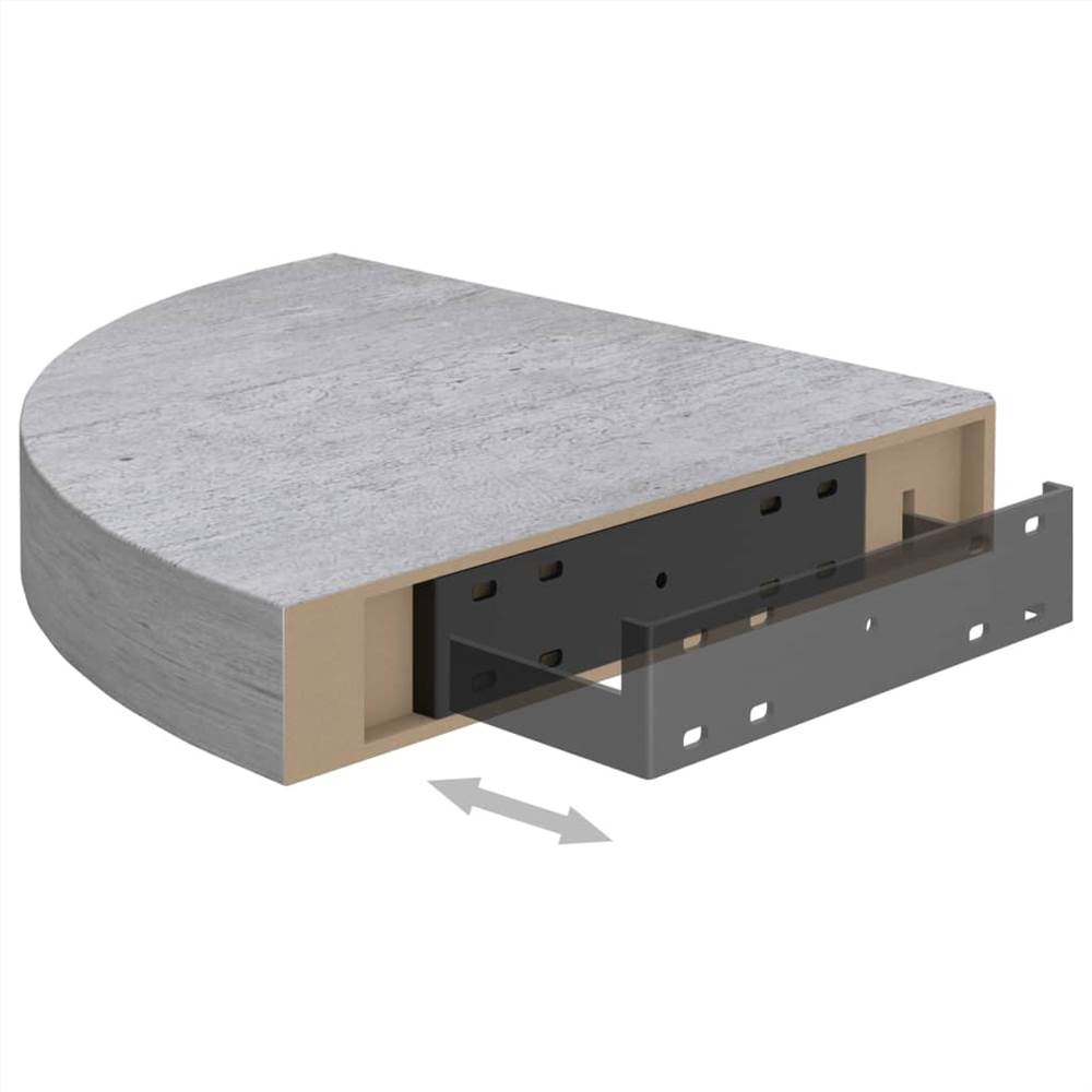 Wall Corner Shelves 4 pcs Concrete Grey 35x35x3.8 cm MDF
