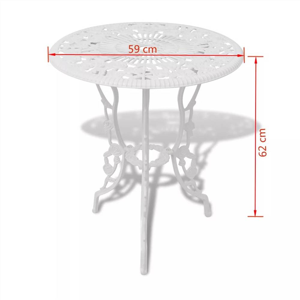 3 Piece Bistro Set Cast Aluminium White