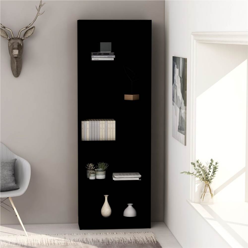 

5-Tier Book Cabinet Black 60x24x175 cm Chipboard