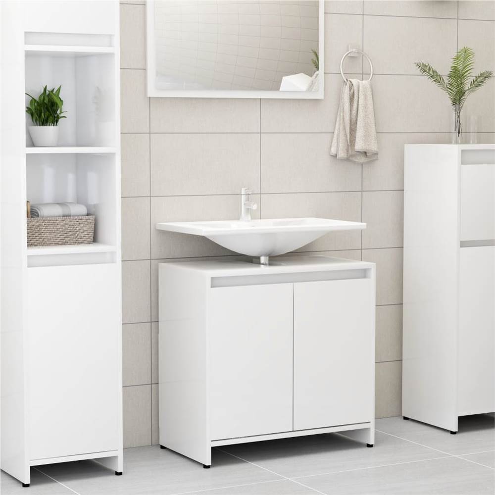

Bathroom Cabinet High Gloss White 60x33x58 cm Chipboard