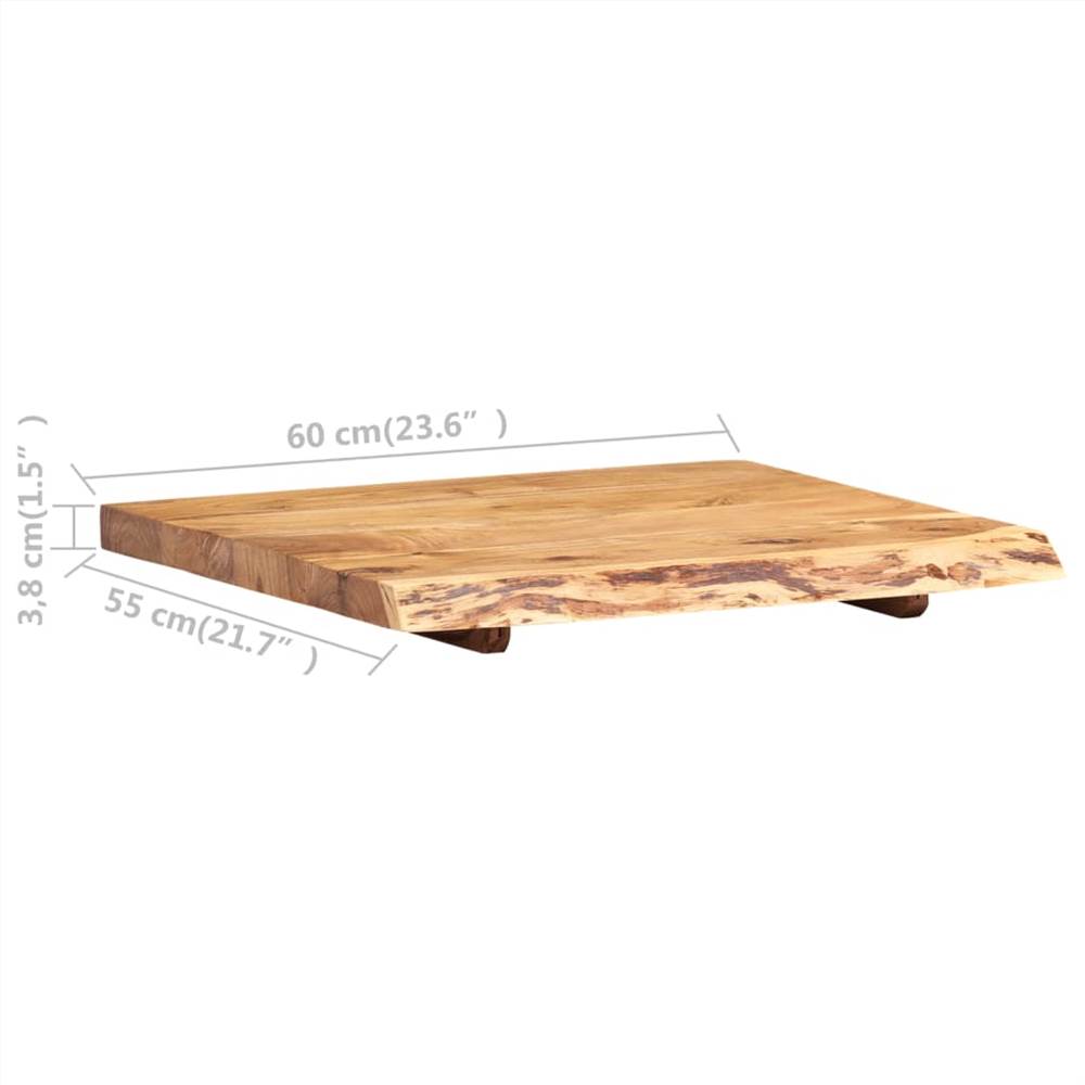 Bathroom Vanity Top Solid Acacia Wood 60x55x3.8 cm