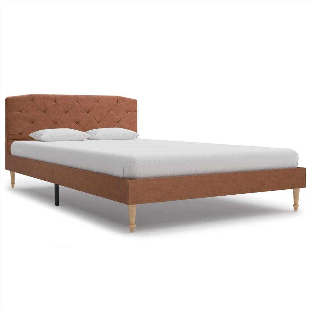 

Bed Frame Brown Fabric 120x190 cm