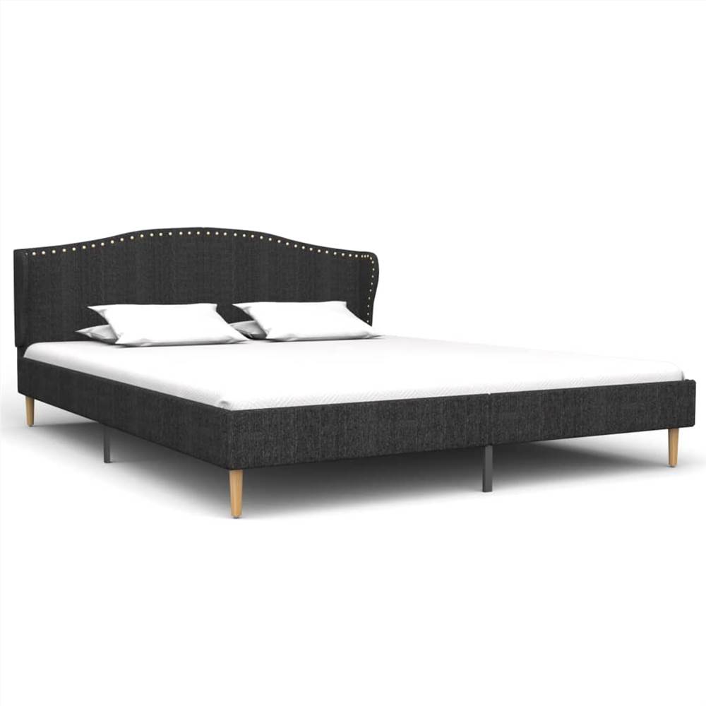 

Bed Frame Dark Grey Fabric 150x200 cm