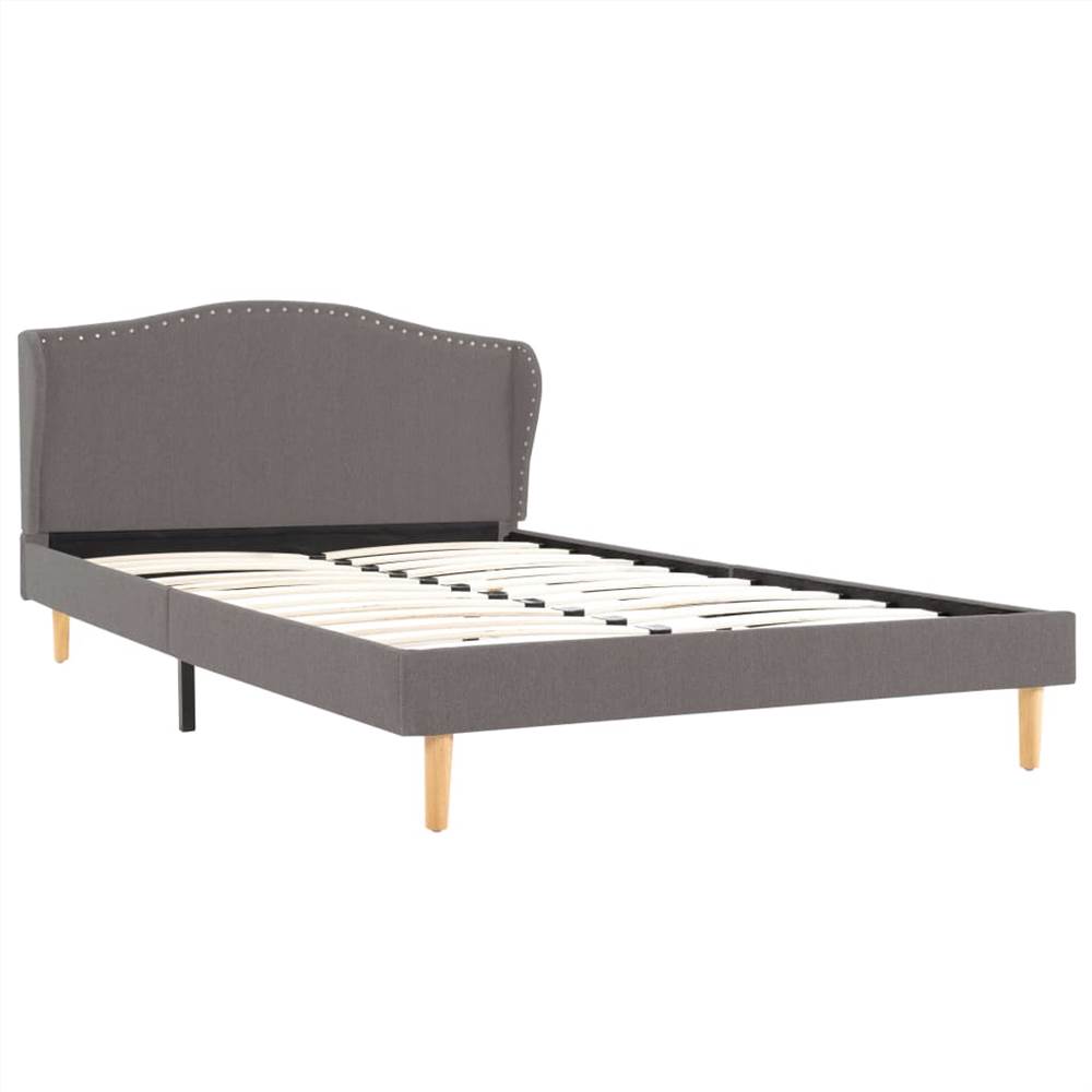 Bed Frame Light Grey Fabric 135x190 cm