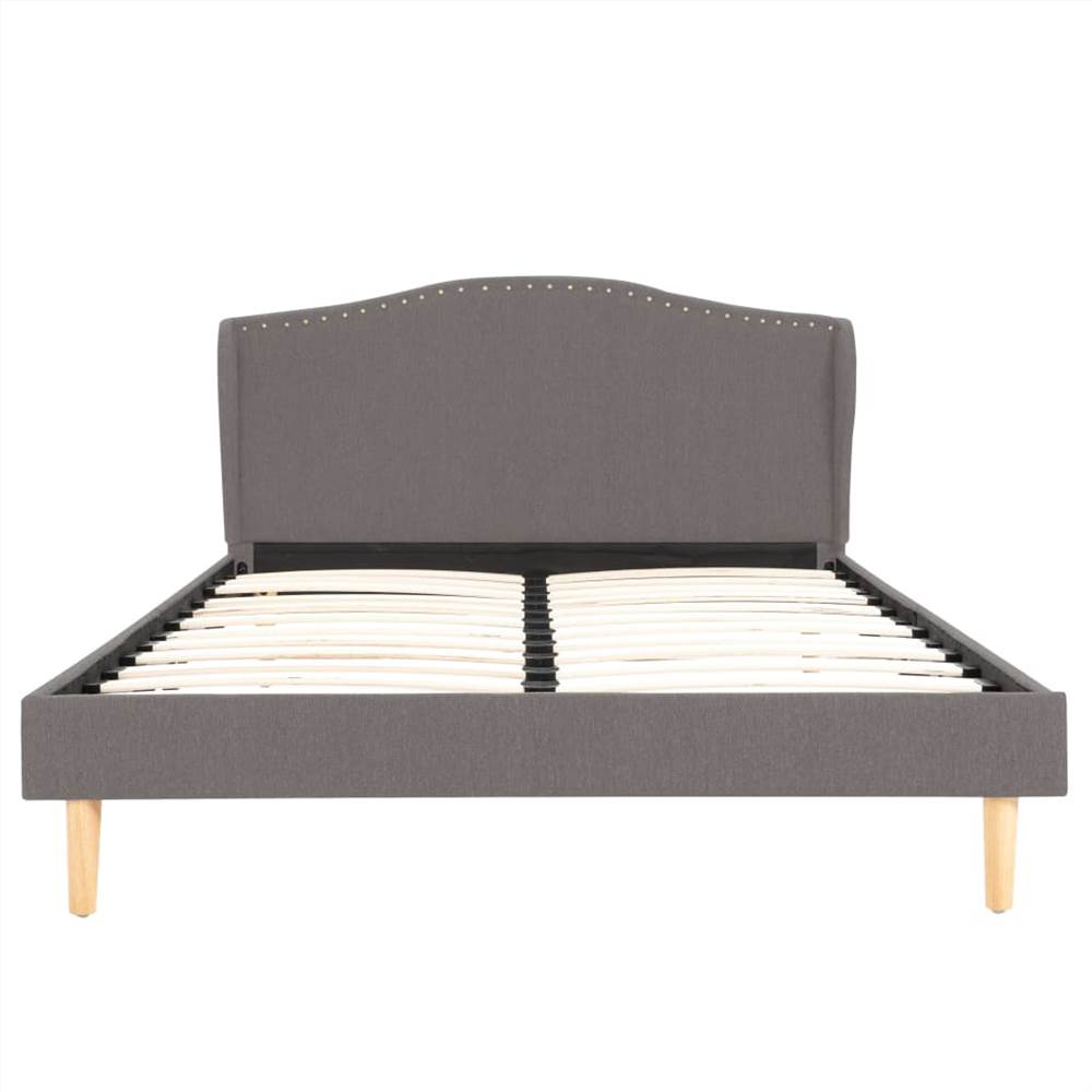 Bed Frame Light Grey Fabric 135x190 cm