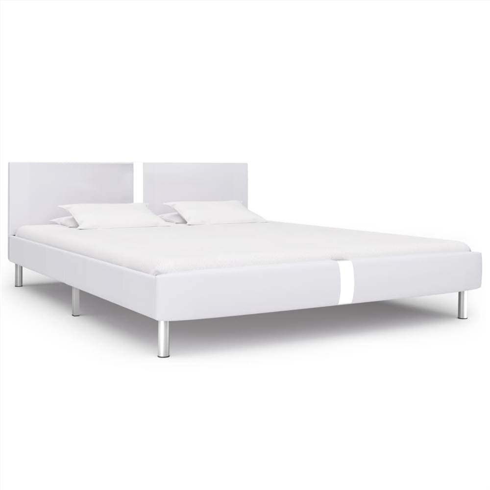 

Bed Frame White Faux Leather 150x200 cm