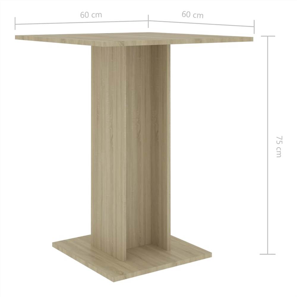 Bistro Table Sonoma Oak 60x60x75 cm Chipboard