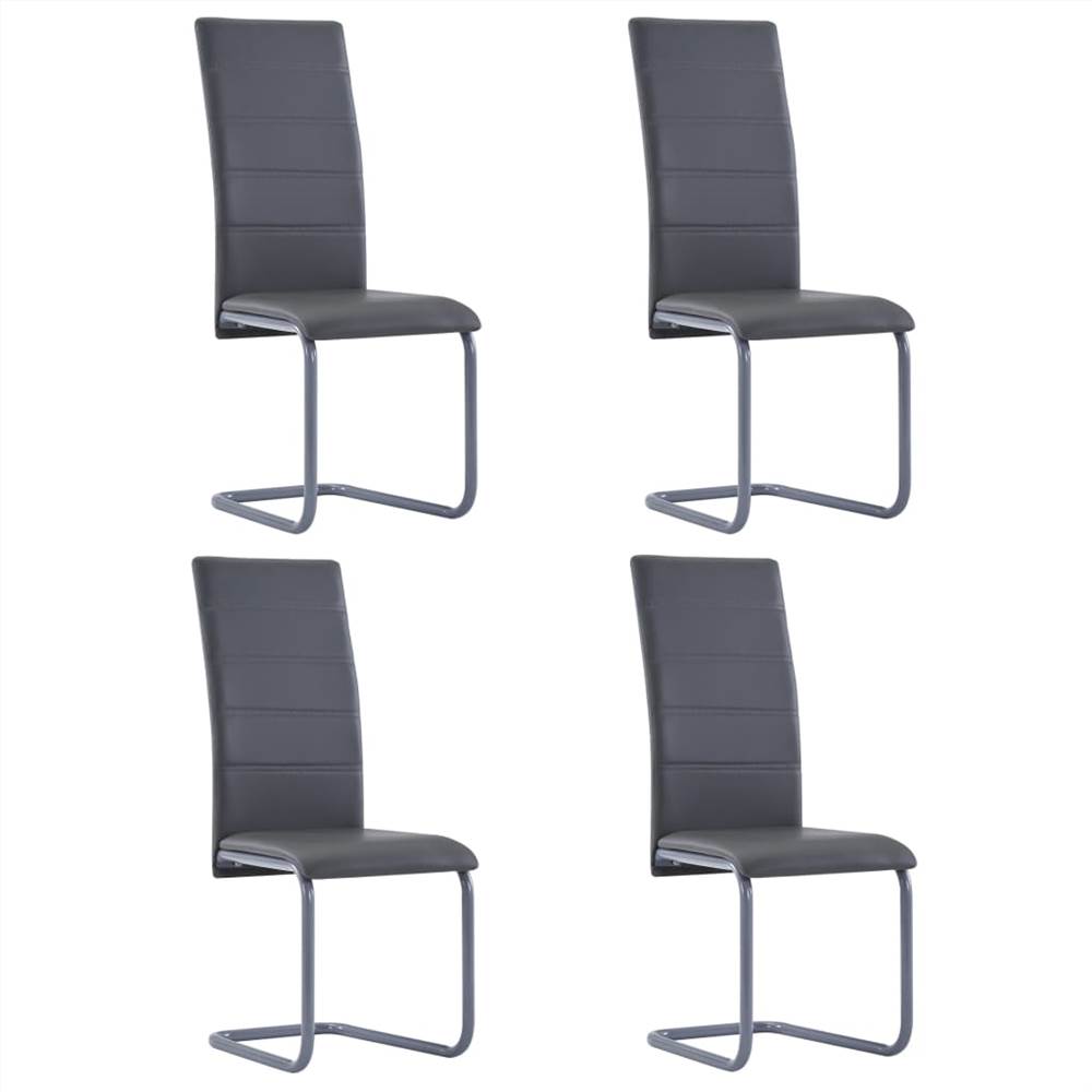 

Cantilever Dining Chairs 4 pcs Grey Faux Leather