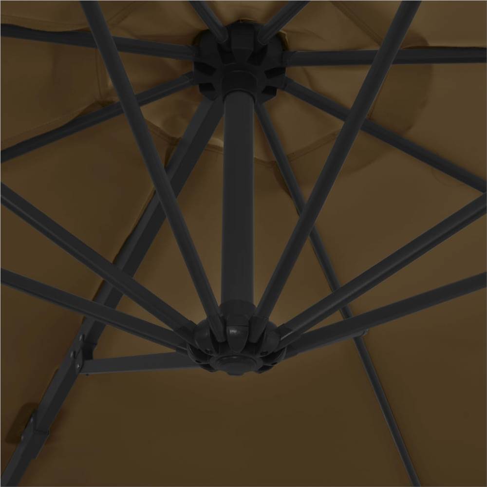 Cantilever Umbrella with Steel Pole Taupe 300 cm