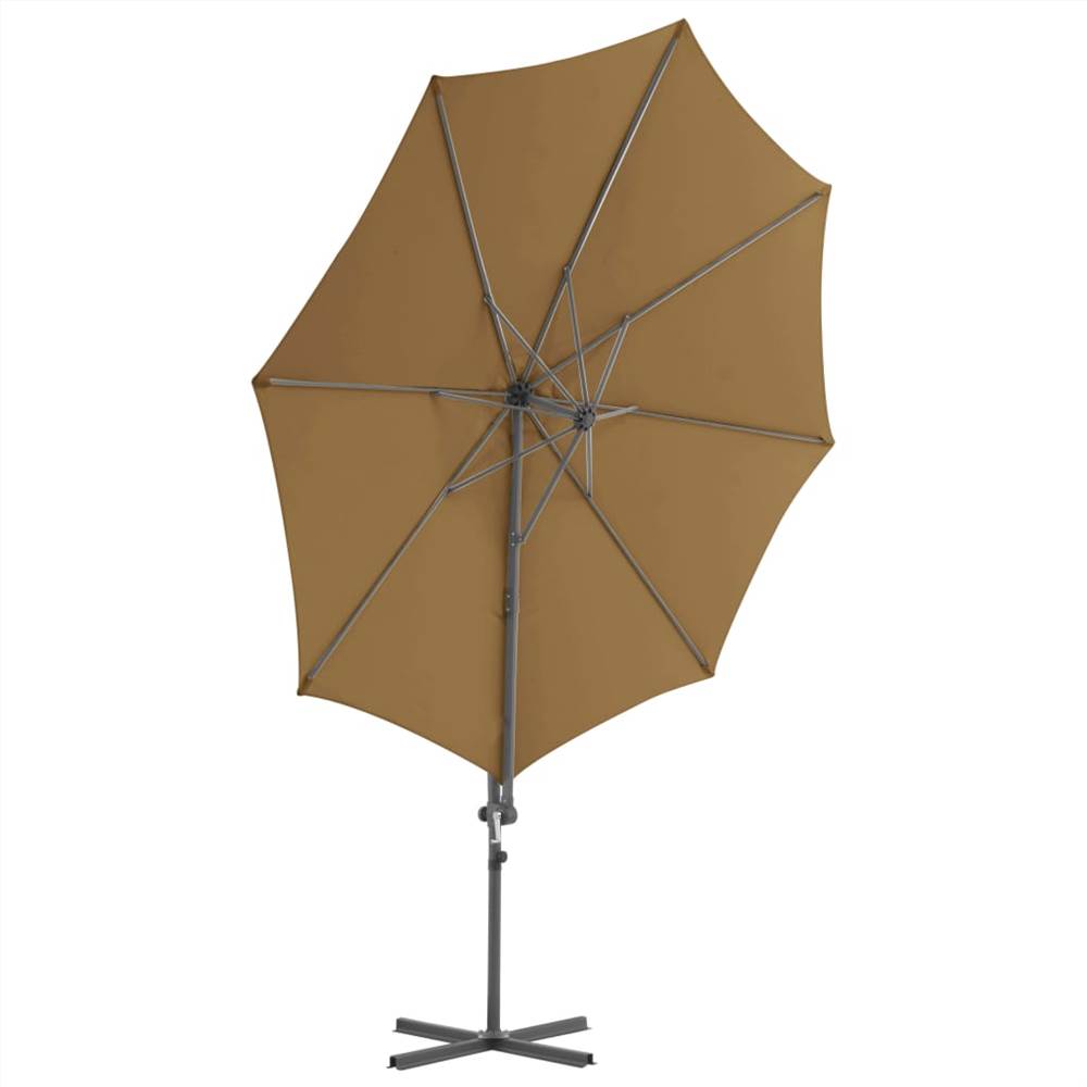 Cantilever Umbrella with Steel Pole Taupe 300 cm
