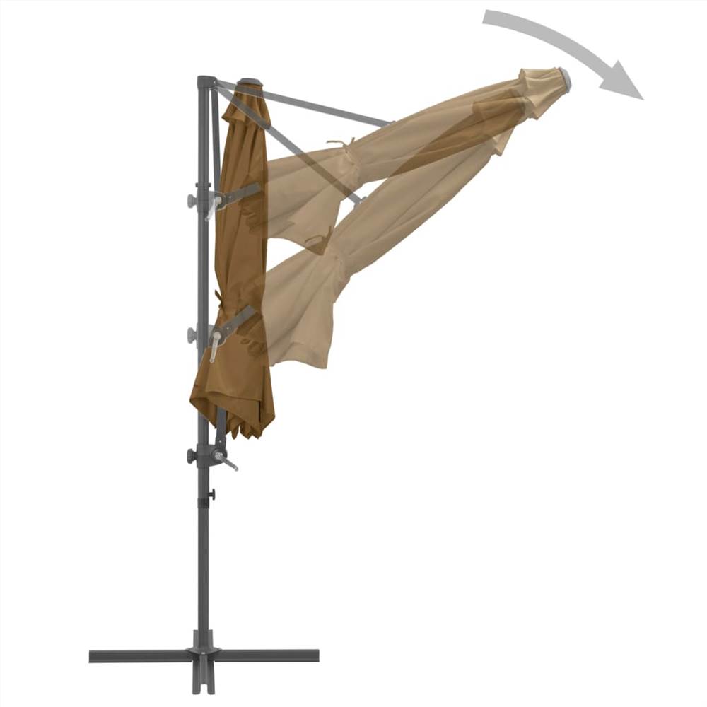 Cantilever Umbrella with Steel Pole Taupe 300 cm