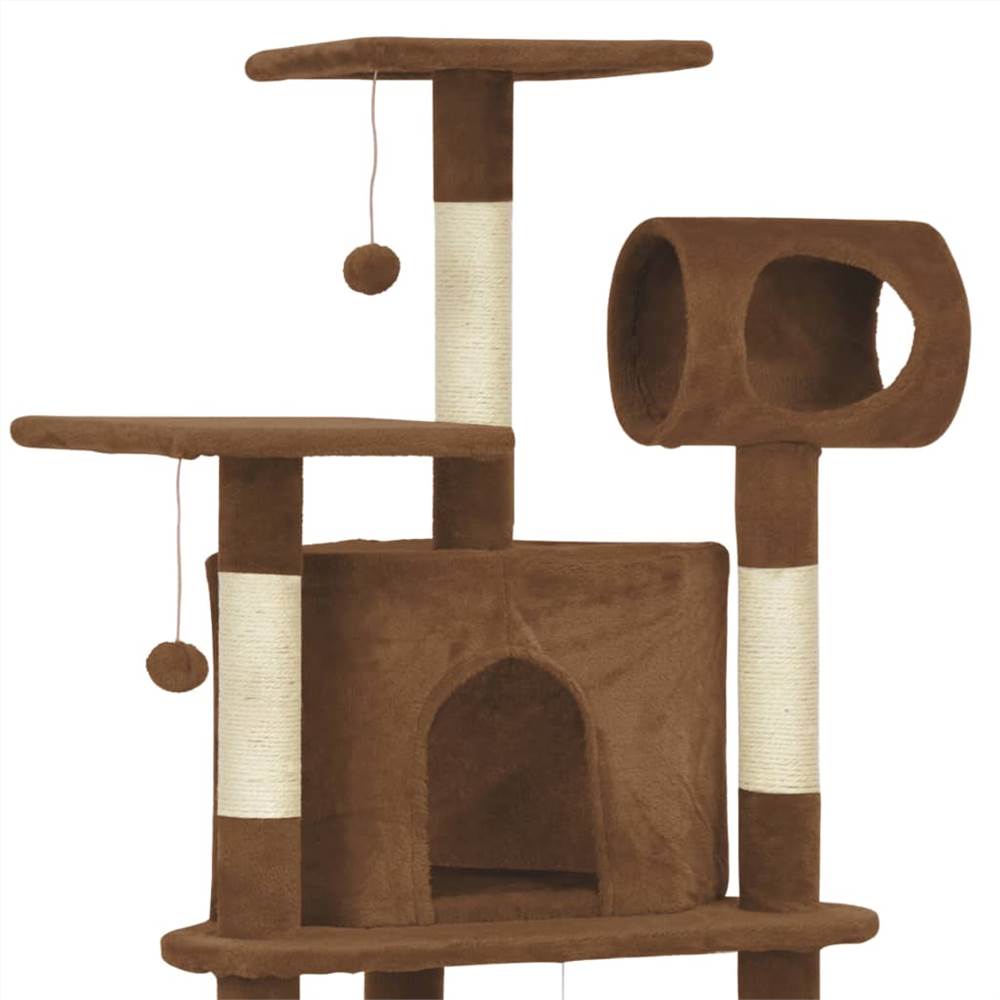 Cat Tree with Sisal Scratching Posts Brown 165 cm