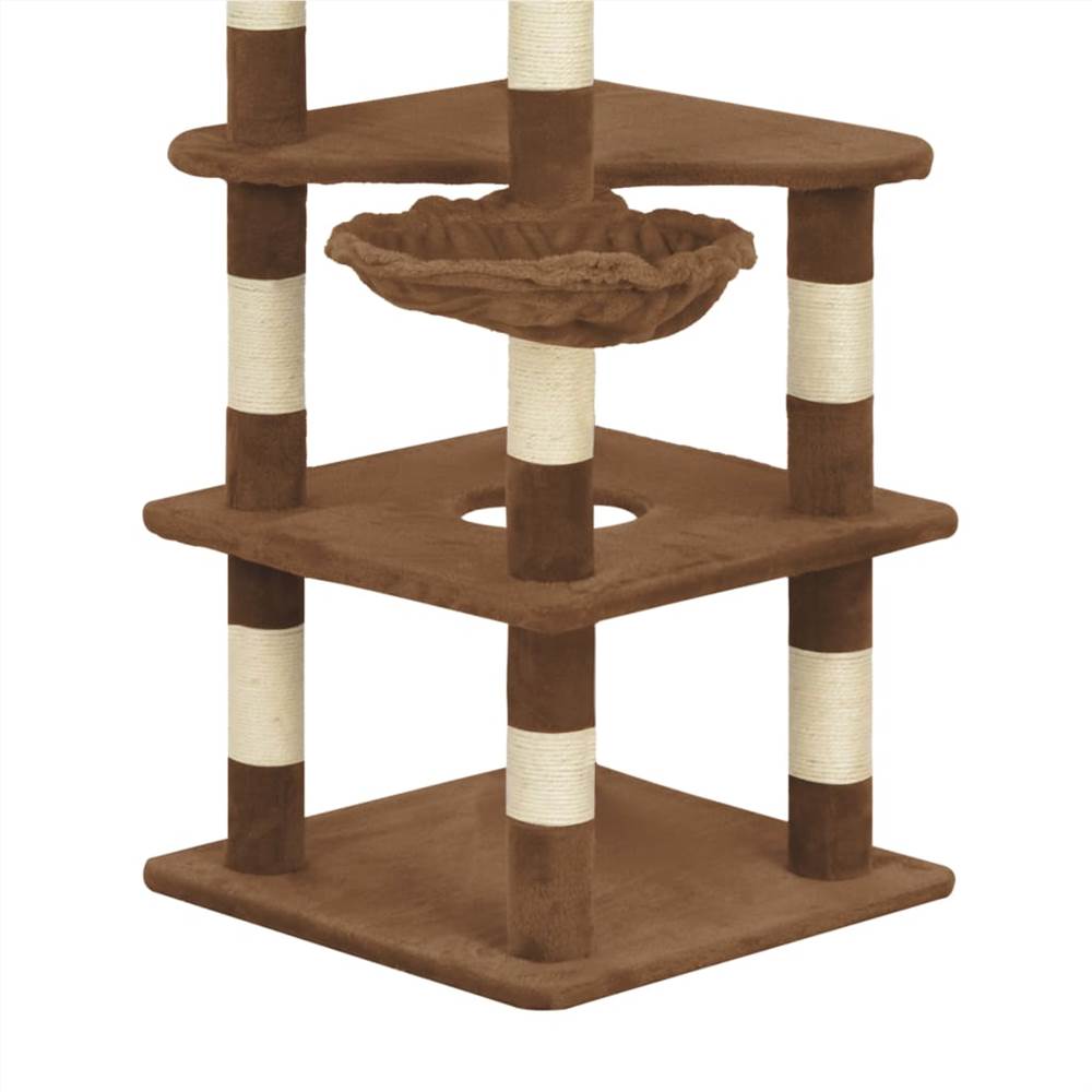 Cat Tree with Sisal Scratching Posts Brown 165 cm
