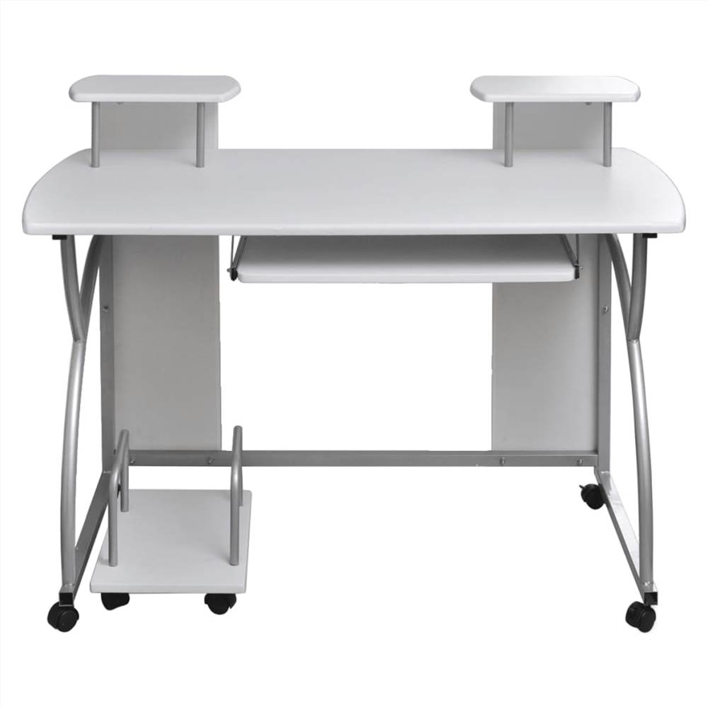 Computer Desk with Pull-out Keyboard Tray White