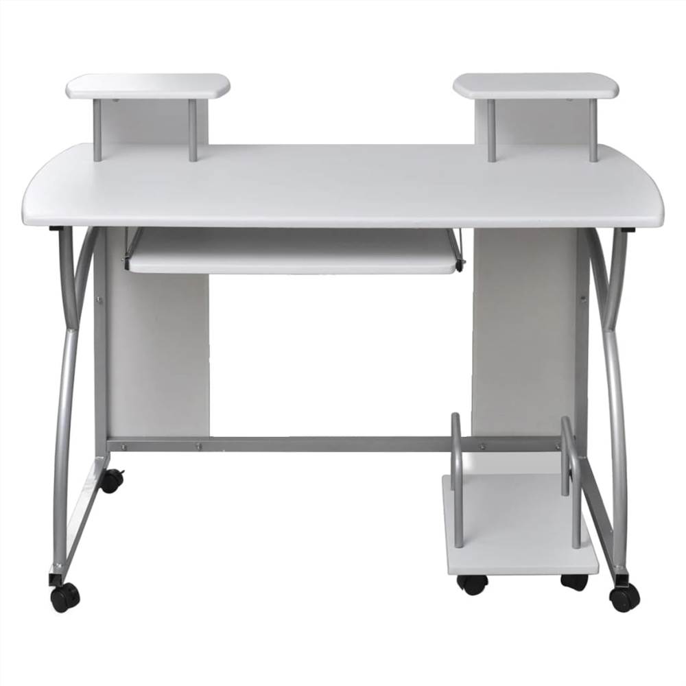Computer Desk with Pullout Keyboard Tray White