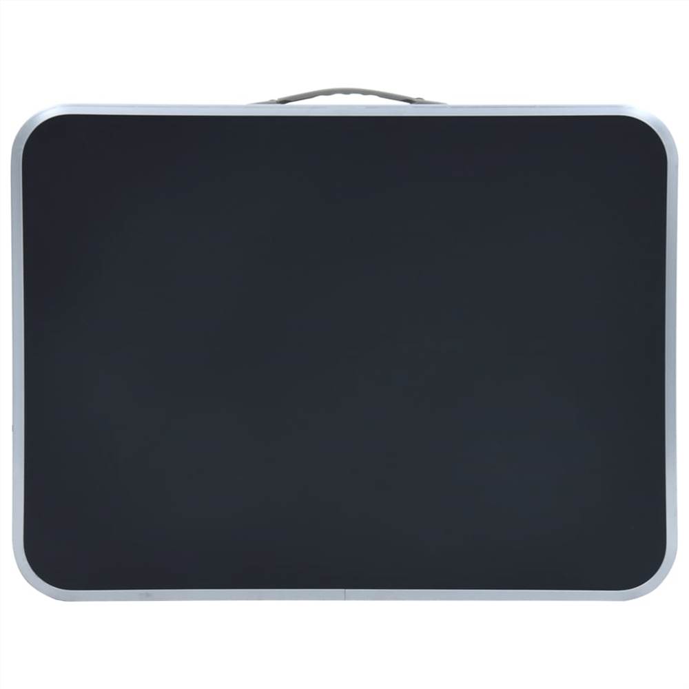 Folding Camping Table Grey Aluminium 60x45 cm