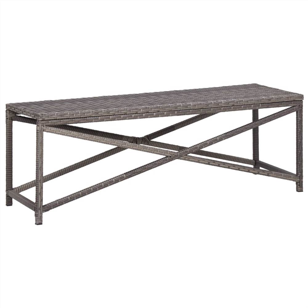 

Garden Bench 120 cm Poly Rattan Grey