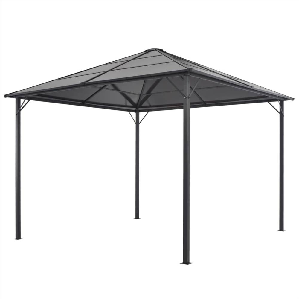 

Gazebo with Roof Aluminium 3x3 m Black