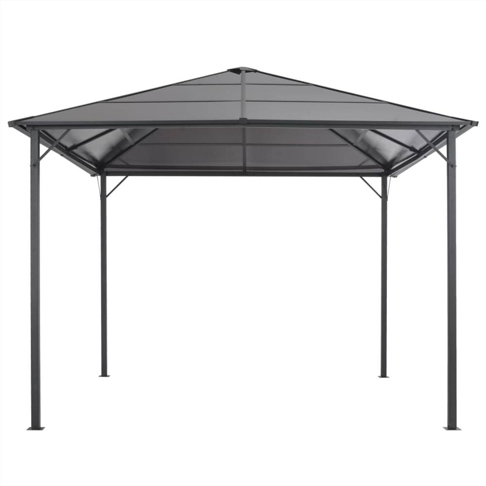 Gazebo with Roof Aluminium 3x3 m Black