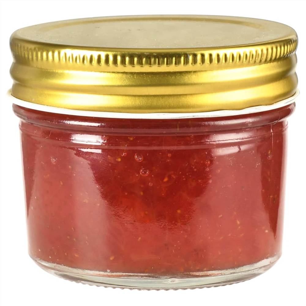 Glass Jam Jars with Gold Lids 24 pcs 110 ml