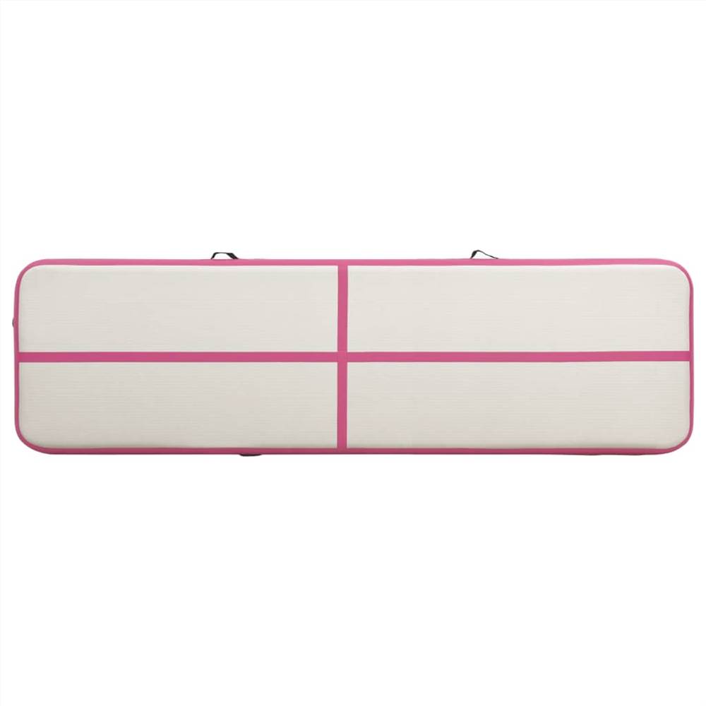 Inflatable Gymnastics Mat with Pump 800x100x20 cm PVC Pink