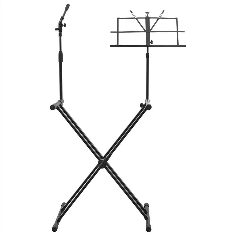 Keyboard Stand with Microphone Stand and Book Plate