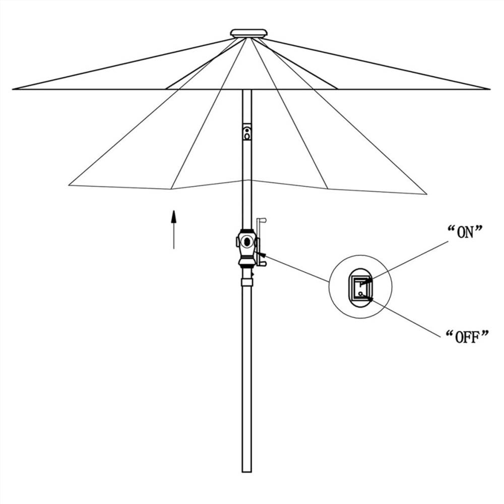 LED Cantilever Umbrella 3 m Sand White