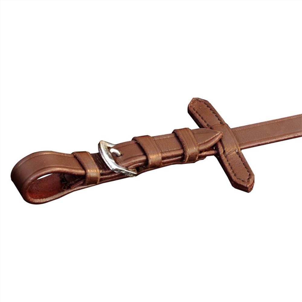 Leather Flash Bridle with Reins and Bit Brown Pony