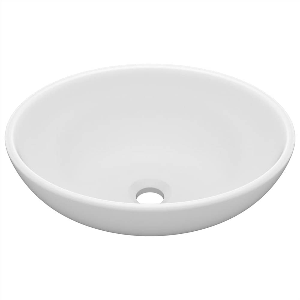 Luxury Basin Oval-shaped Matt White 40x33 cm Ceramic