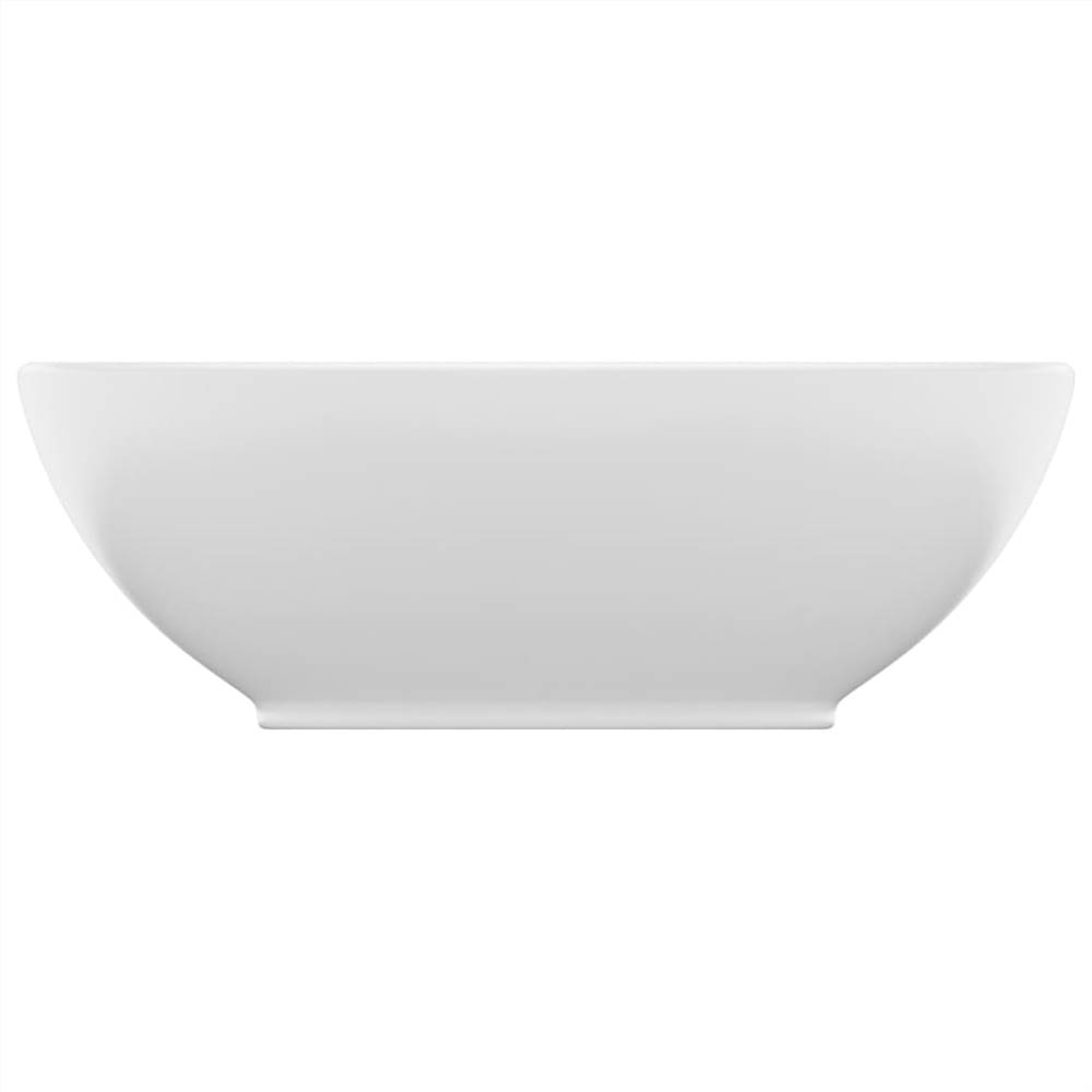 Luxury Basin Oval-shaped Matt White 40x33 cm Ceramic