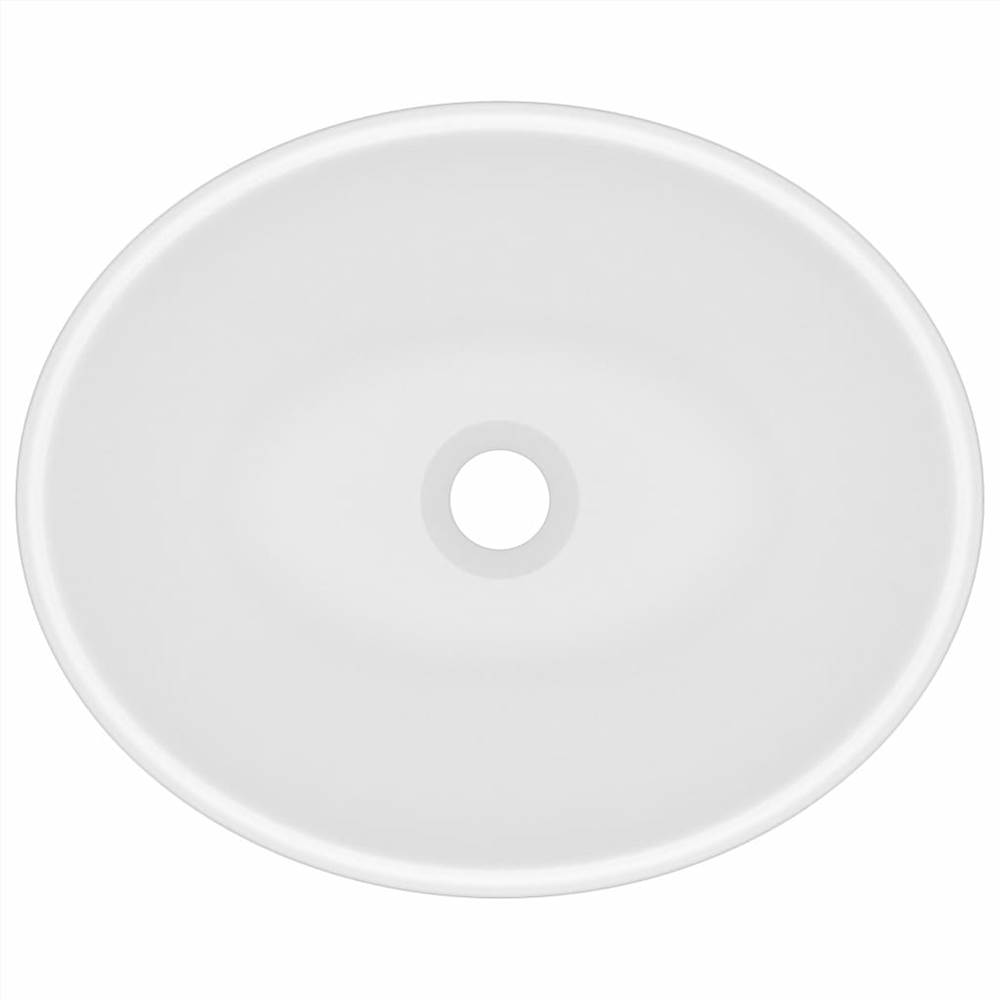Luxury Basin Oval-shaped Matt White 40x33 cm Ceramic
