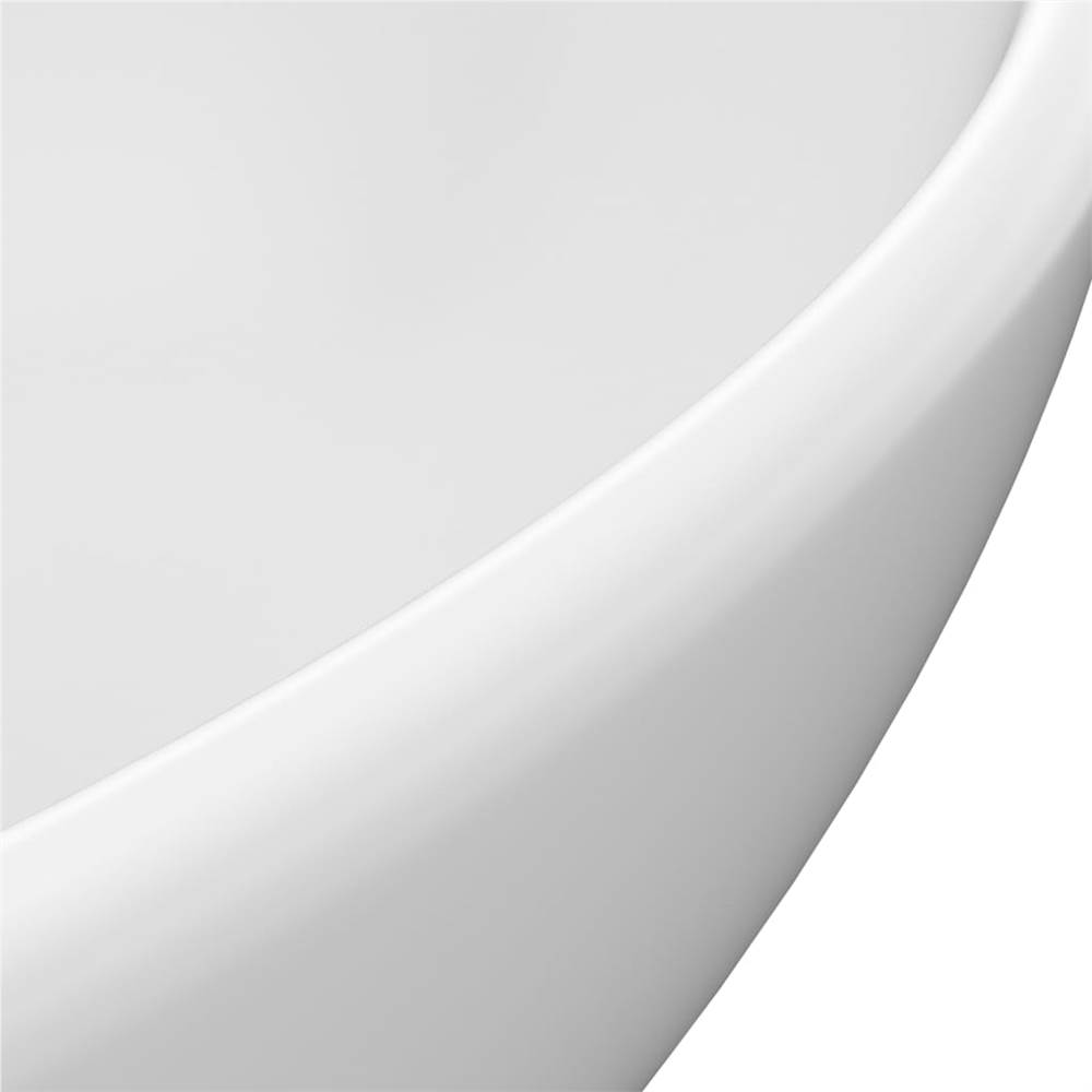 Luxury Basin Oval-shaped Matt White 40x33 cm Ceramic