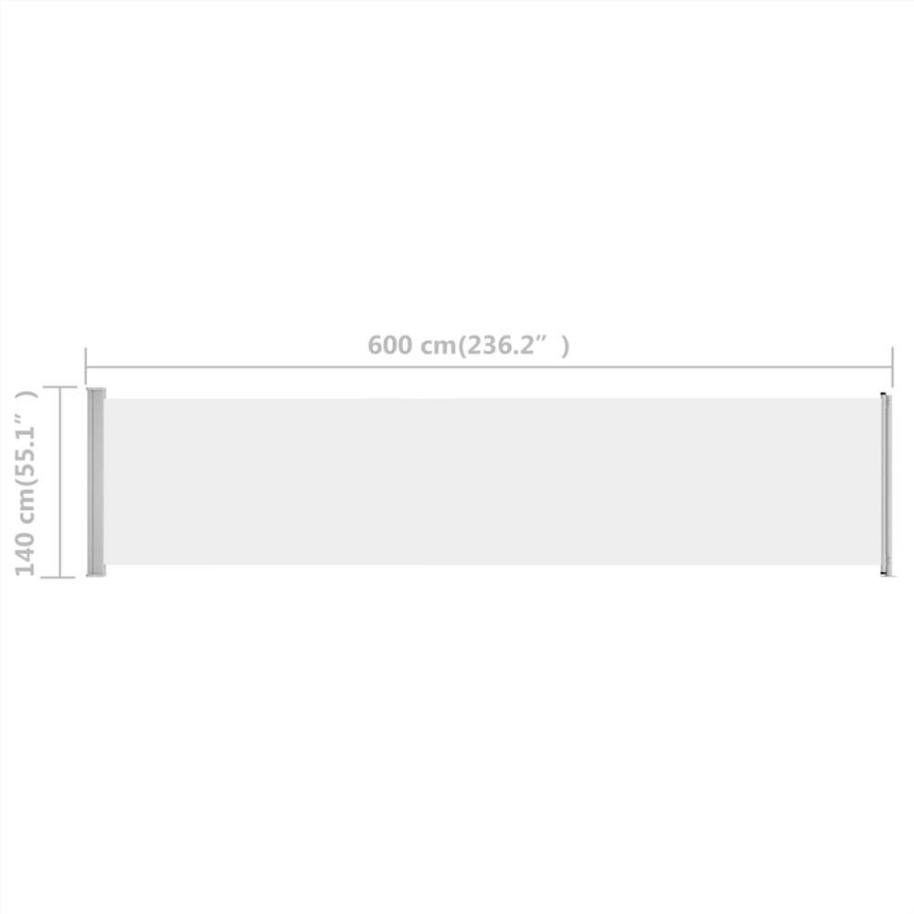 Patio Retractable Side Awning 140x600 cm Cream