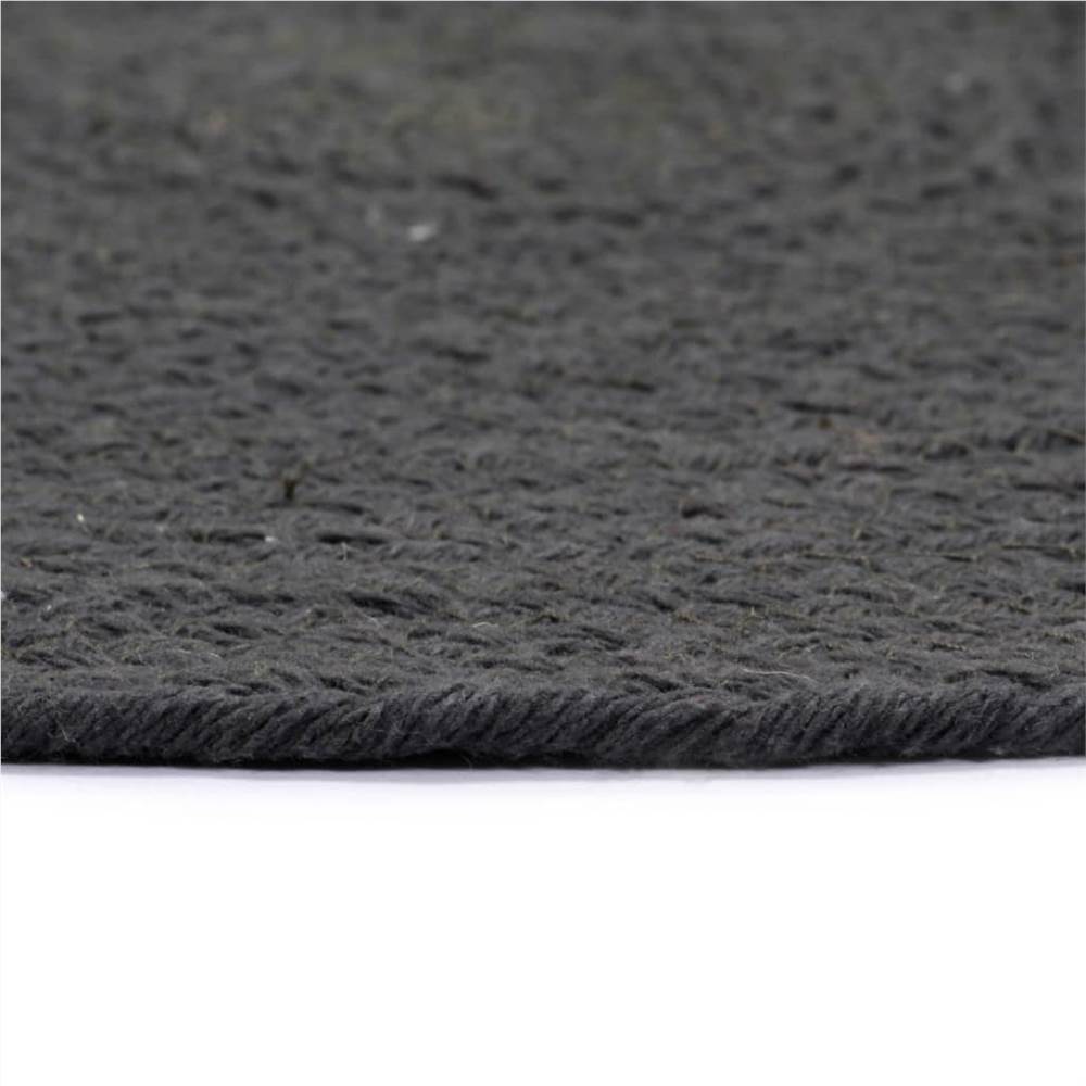 Placemats 4 pcs Plain Dark Grey 38 cm Round Cotton