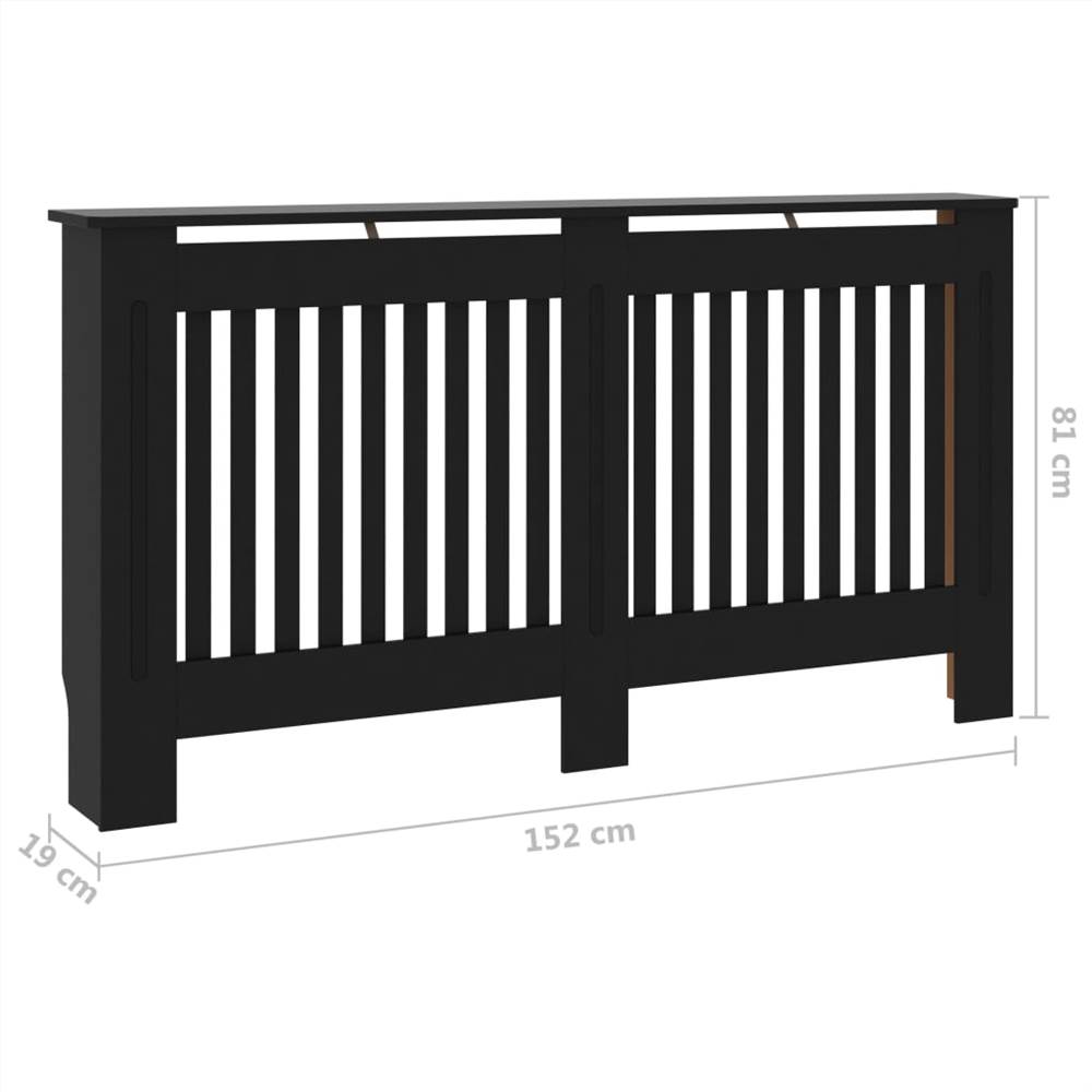 Radiator Cover Black 152x19x81 cm MDF