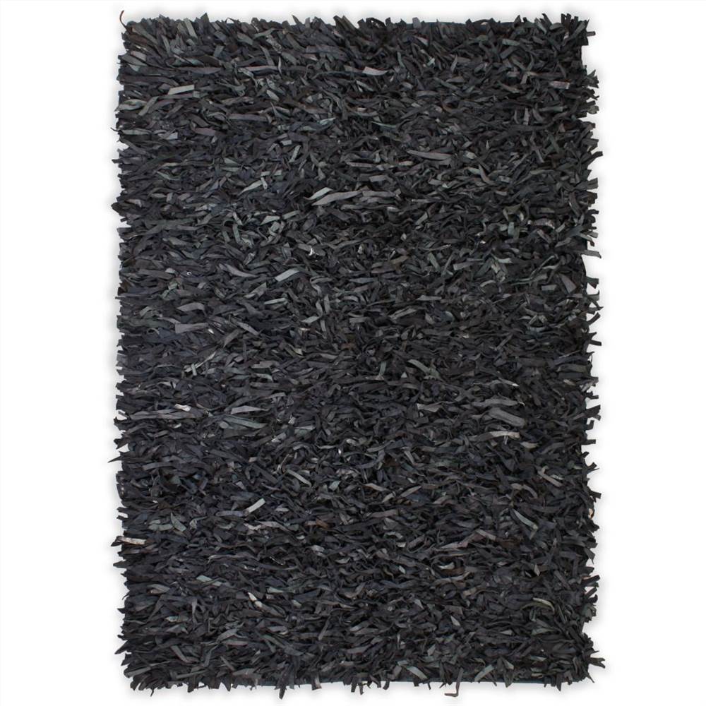 

Shaggy Rug Genuine Leather 80x160 cm Grey