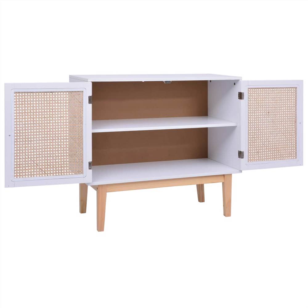 Sideboard White 88,5x40x80 Cm MDF And Rattan 7 Sideboard White 88,5x40x80 cm MDF and Rattan