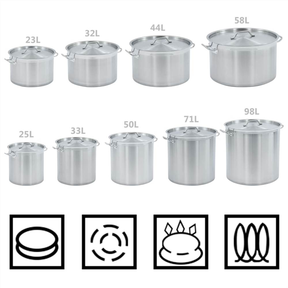 Stock Pot 25 L 32x32 cm Stainless Steel
